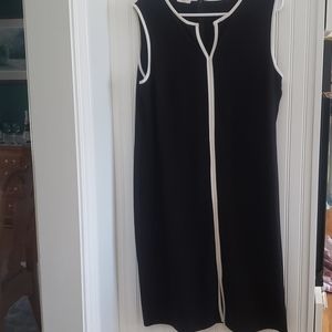 Talbots Classic black and white trimmed dress